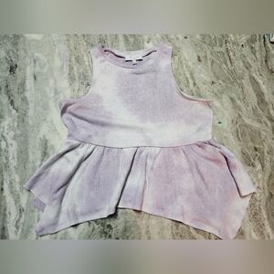 Love & Piece Collective Sleeveless Tie-Dye Peplum Top Size Large